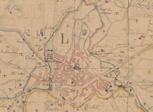 Plan de la ville en 1825, Plan cadastral napoléonien, plan d’ensemble