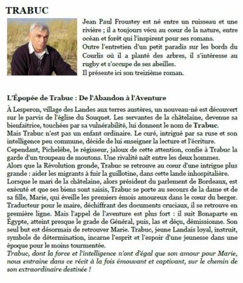 Trabuc, le treizième roman de Jean-Paul Froustey, 4ème